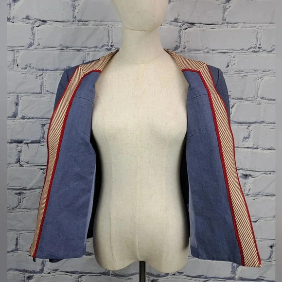 St John Sport Women's Full Zip Denim Jacket Stretch  Multicolor Size Medium - Picture 14 of 16